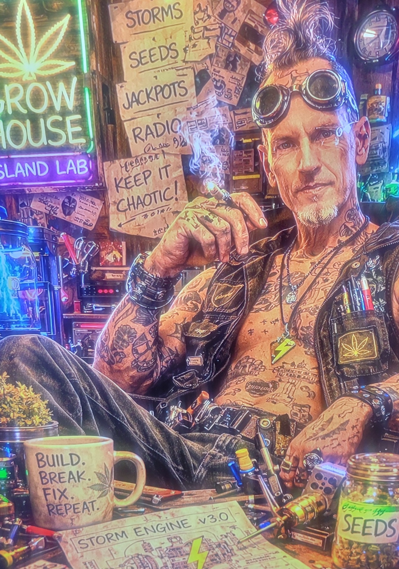 The Professor in the GrowHouse Island Lab